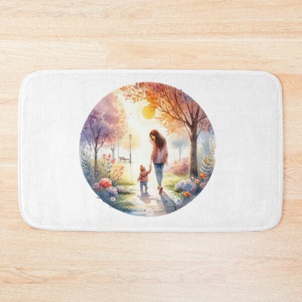 Item preview, mother with a child the Walk Mothers Day watercolor drawing designed and sold by Expressions-Sel.