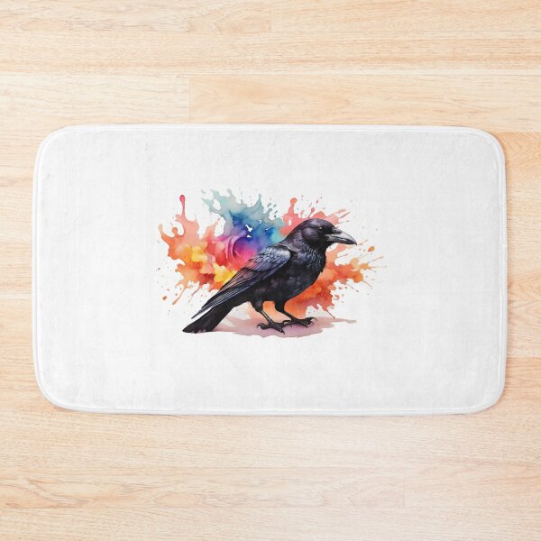 Artikelvorschau, ein Rabe als digitales Aquarell entworfen und verkauft von Rose Design & Photos.