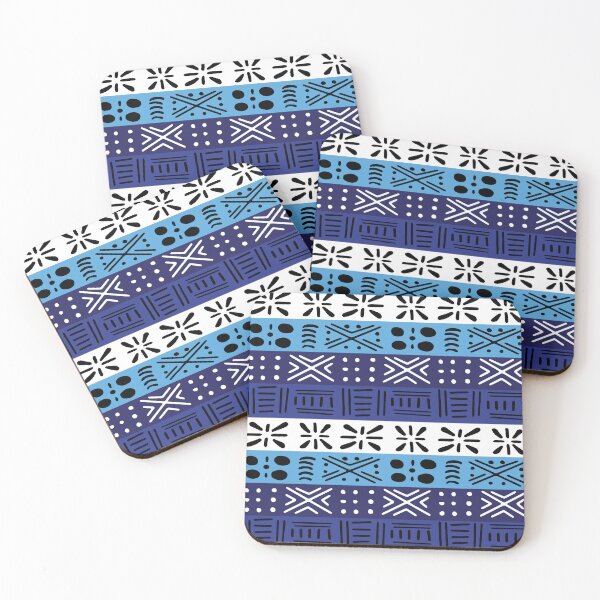 Item preview, blue African ethnic tribal bogolan designed and sold by Wolagno.