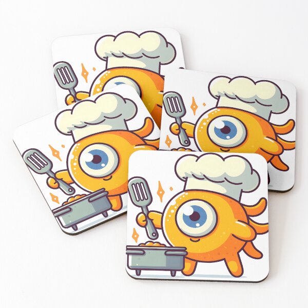 Item preview, Kawaii Sunny Cyclops With A Chef'S Hat Cooking designed and sold by CanvasCutie.