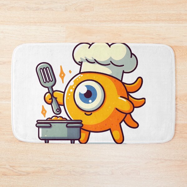 Item preview, Kawaii Sunny Cyclops With A Chef'S Hat Cooking designed and sold by CanvasCutie.
