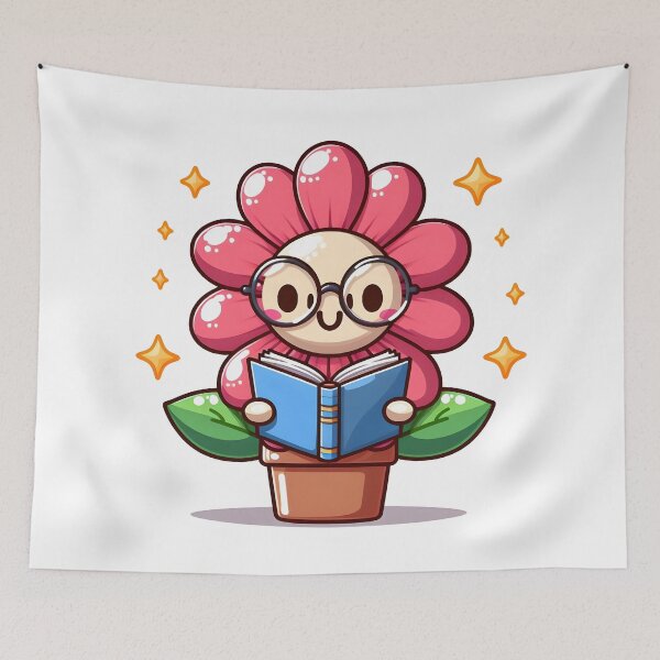 Item preview, Kawaii Flower With Glasses designed and sold by CanvasCutie.