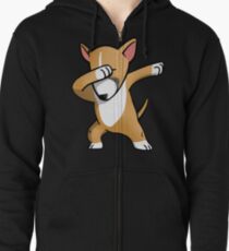 Funny Fawn English Bull Terrier Dabbing Zipped Hoodie