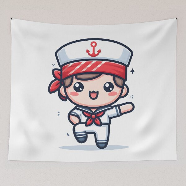 Item preview, Kawaii Sailor With A Red Bandana designed and sold by CanvasCutie.