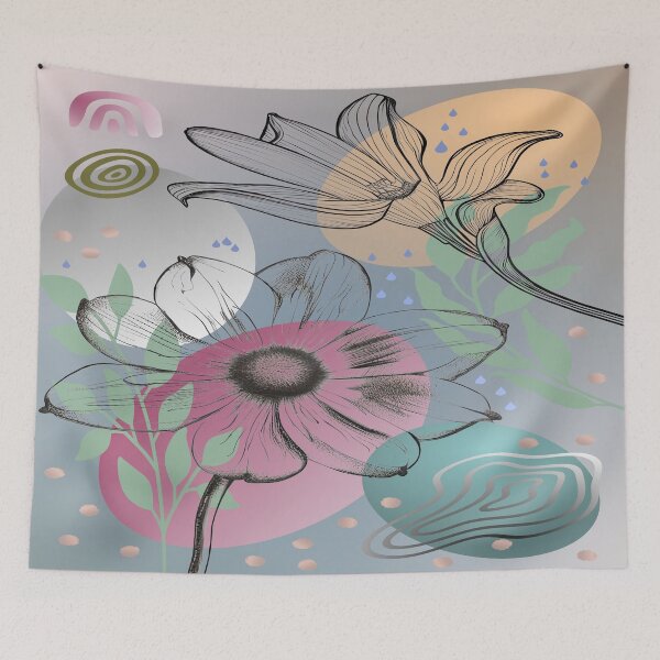 Item preview, Abstract home decorating minimalist flower line art wall poster designed and sold by jayne0524.