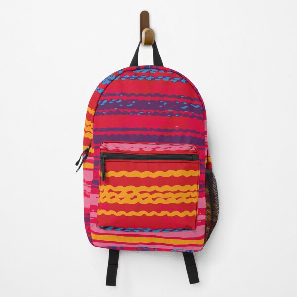 Item preview, Hot pink rainbow stripes mexican sarape blanket vibrant poncho designed and sold by T-Mex.