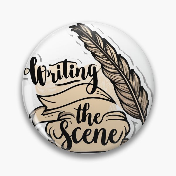 Artikelvorschau, Artisan Federkiel und Skriptseiten – „Writing the Scene“ entworfen und verkauft von NiftyWrx.