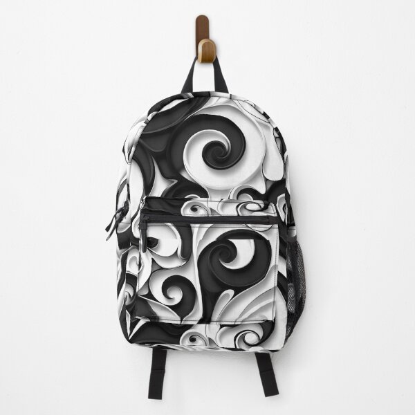 Item preview, Abstract black and white swirl pattern, caravaggesque, rococo whimsy designed and sold by Margival.