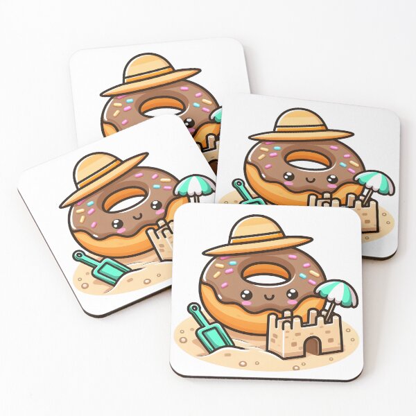 Item preview, Kawaii Donut: Wearing A Beach Hat designed and sold by CanvasCutie.