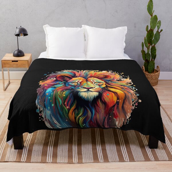 Item preview, Lion head portrait painted beautifully colorful king savanna Africa wild designed and sold by G-M-Designs.