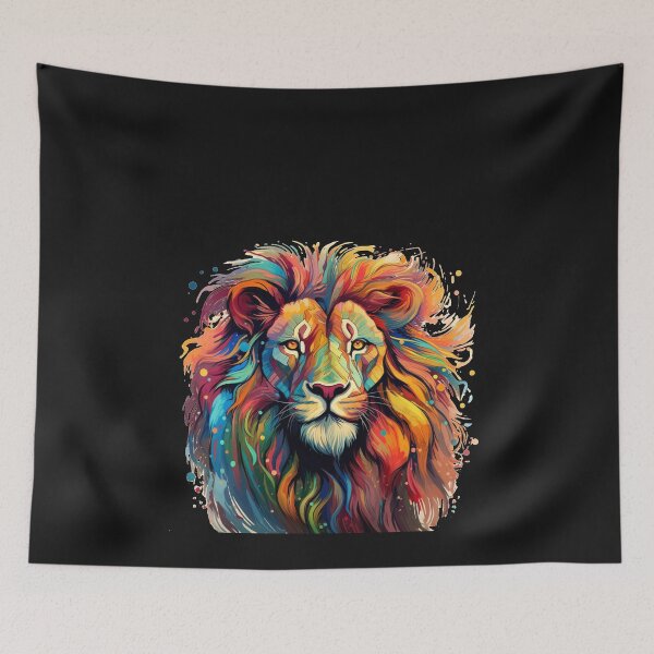 Item preview, Lion head portrait painted beautifully colorful king savanna Africa wild designed and sold by G-M-Designs.