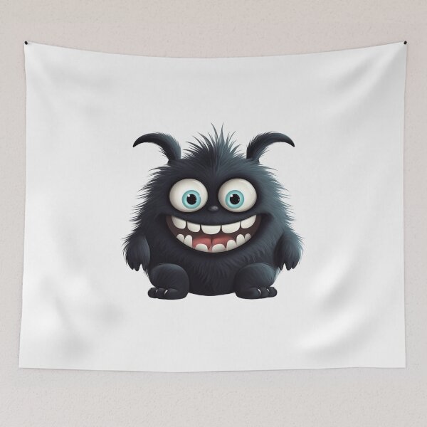 Item preview, Fluffy Blue Eyed Monster designed and sold by NicolasGlowArt.