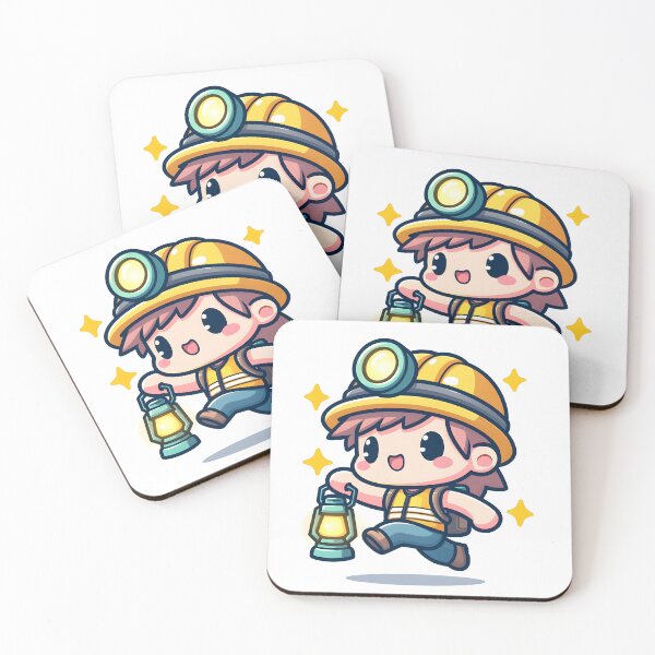 Item preview, Kawaii Miner With A Safety Vest And A Lantern designed and sold by CanvasCutie.