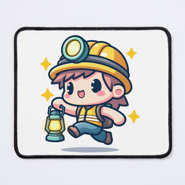 Item preview, Kawaii Miner With A Safety Vest And A Lantern designed and sold by CanvasCutie.