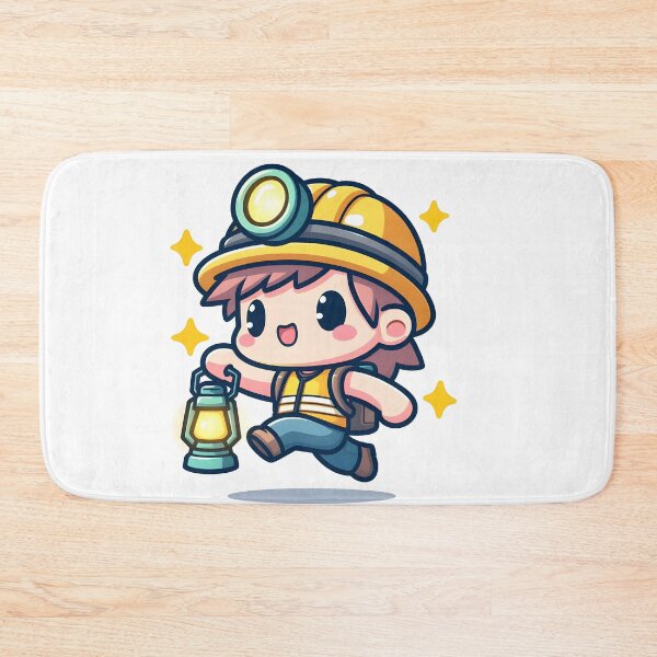 Item preview, Kawaii Miner With A Safety Vest And A Lantern designed and sold by CanvasCutie.