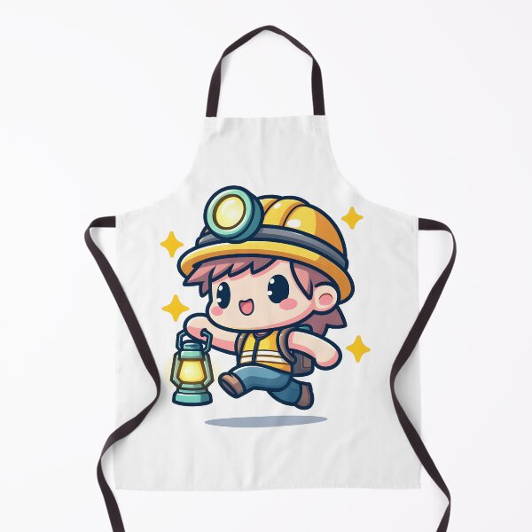 Item preview, Kawaii Miner With A Safety Vest And A Lantern designed and sold by CanvasCutie.