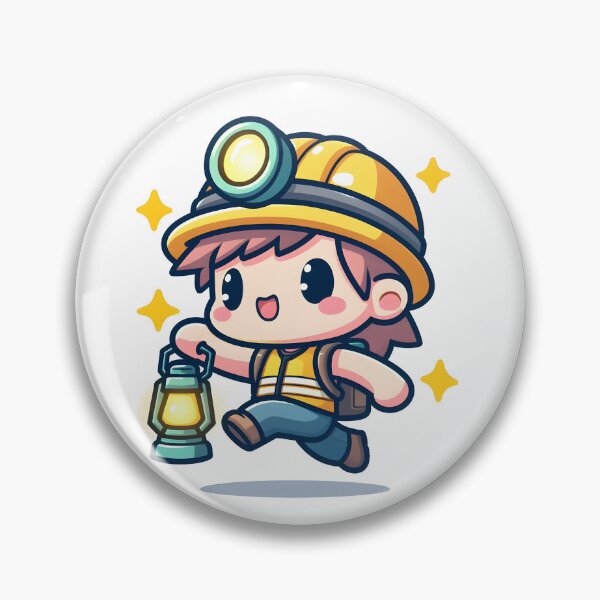 Item preview, Kawaii Miner With A Safety Vest And A Lantern designed and sold by CanvasCutie.