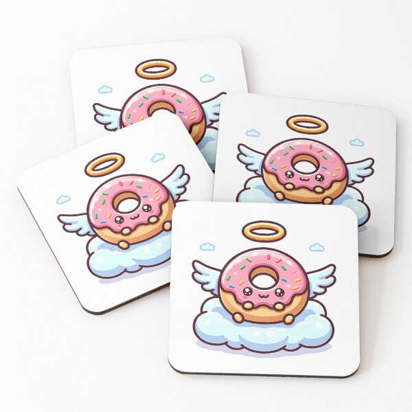 Item preview, Kawaii Donut: Wearing Angel Wings designed and sold by CanvasCutie.