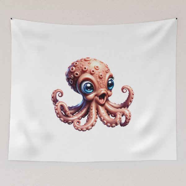 Item preview, Cute baby cartoon octopus ilustration designed and sold by Inspyralia.