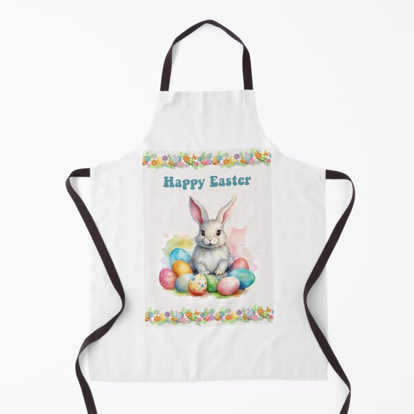 Item preview, Easter card with watercolor Cute Easter Bunny in easter basket with easter eggs and flowers designed and sold by Createya.