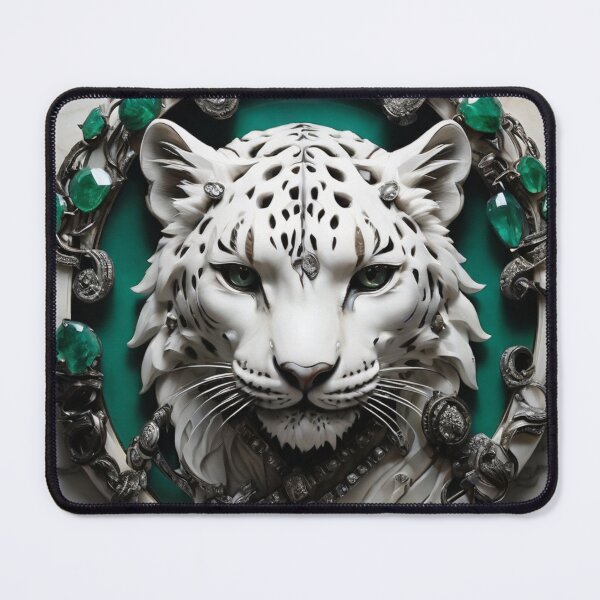 Item preview, White Leopard With Emeralds designed and sold by ThralStore.
