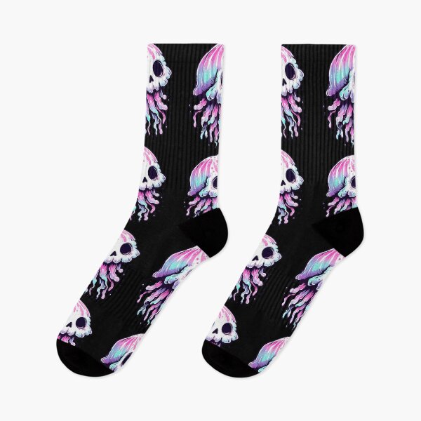 Item preview, Pastel Goth Colorful Skull Jellyfish designed and sold by TomFrontierArt.