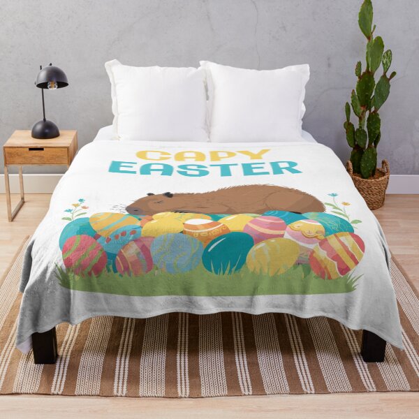 Item preview, Capy Easter. Capybara chilling on a pile of Easter eggs. designed and sold by twisted-dot.