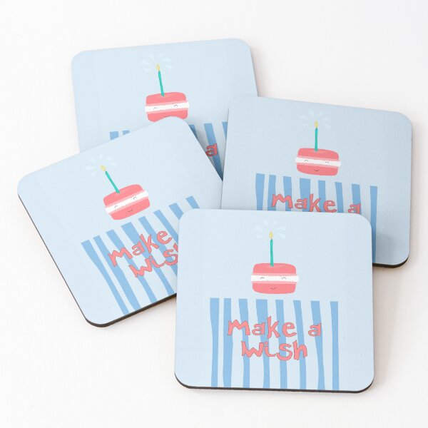 Item preview, Make a Wish birthday macaron | pink blue  designed and sold by Ingrid Poole.