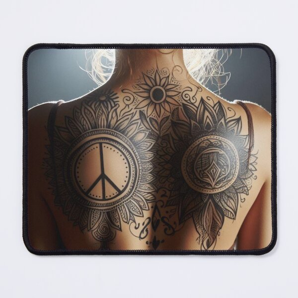 Item preview, Girl with Peace Tattoo designed and sold by PrintsQuarter.