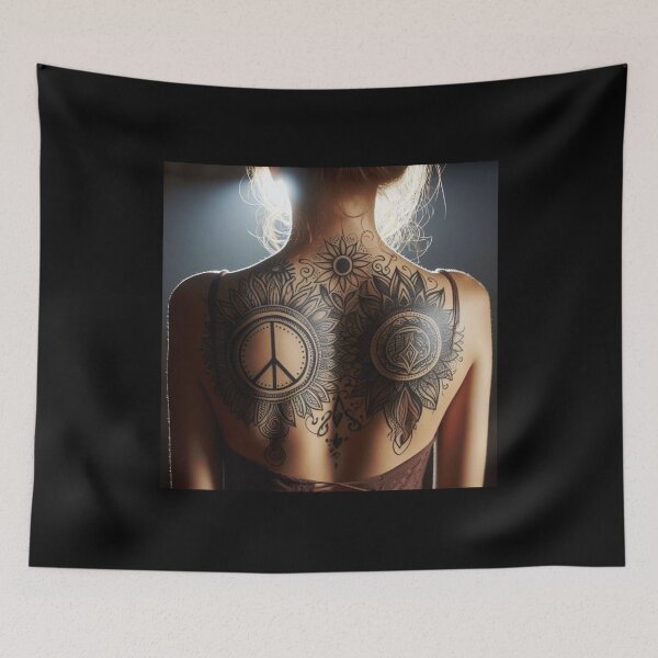 Item preview, Girl with Peace Tattoo designed and sold by PrintsQuarter.