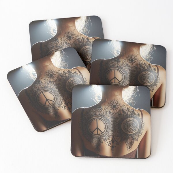 Item preview, Girl with Peace Tattoo designed and sold by PrintsQuarter.