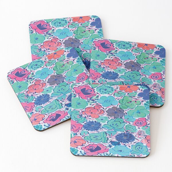Item preview, Mexican embroidered flowers turquoise folk art maximalist decor boho chic style designed and sold by T-Mex.