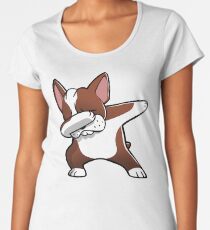 Funny Fawn Boston Terrier Dabbing Women's Premium T-Shirt