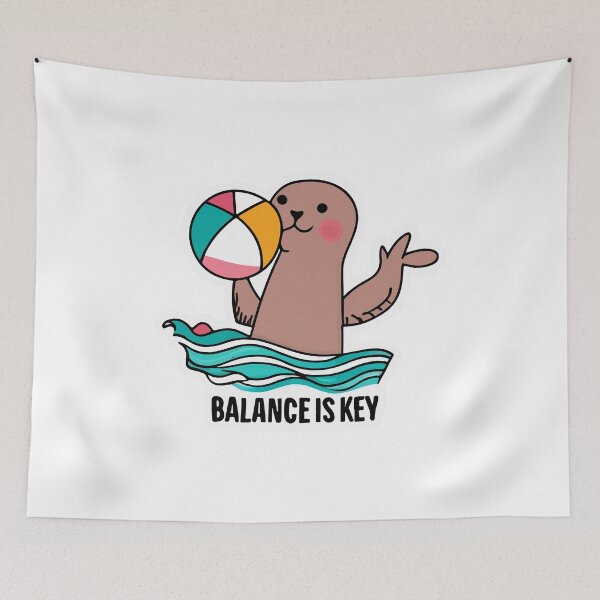 Item preview, Playful Seal & Beach Ball - Balance is Key designed and sold by NiftyWrx.