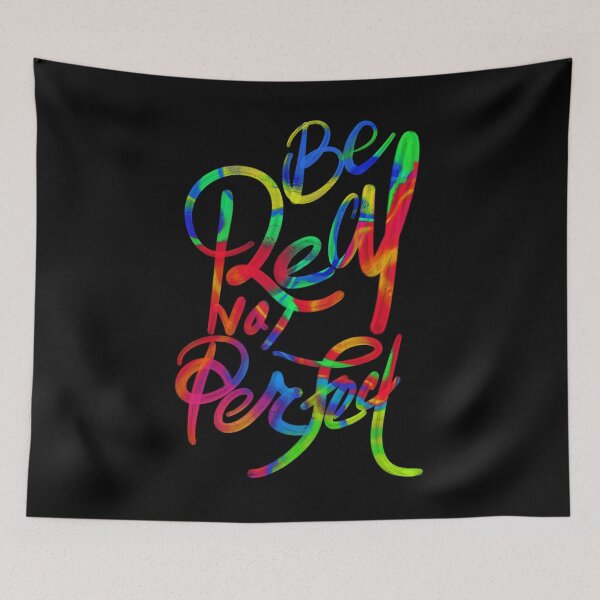 Item preview, Be real not perfect - modern hand lettering typography design designed and sold by designsoln1.