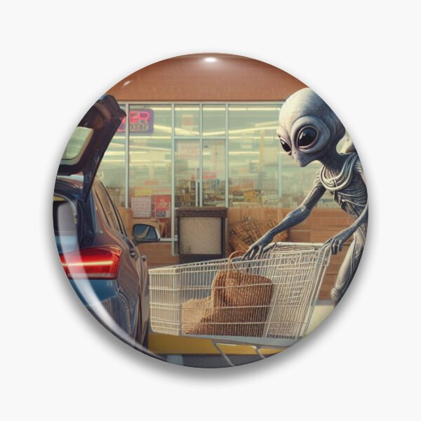 Item preview, an alien shopping before leaving. designed and sold by MyHappyArtShop.