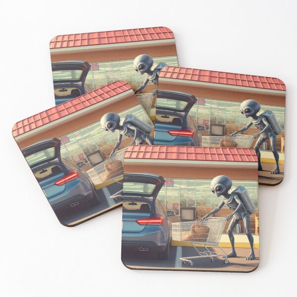 Item preview, an alien shopping before leaving. designed and sold by MyHappyArtShop.