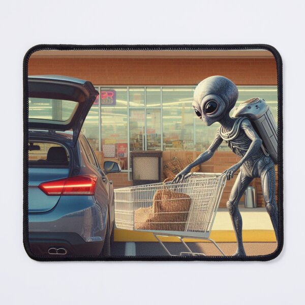 Item preview, an alien shopping before leaving. designed and sold by MyHappyArtShop.