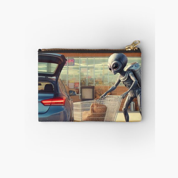 Item preview, an alien shopping before leaving. designed and sold by MyHappyArtShop.