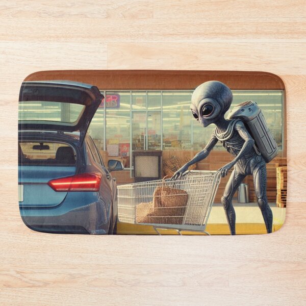 Item preview, an alien shopping before leaving. designed and sold by MyHappyArtShop.