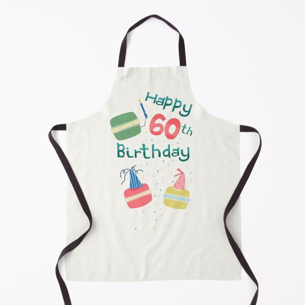 Item preview, Happy 60th birthday and happy macarons | pink yellow green designed and sold by Ingrid Poole.