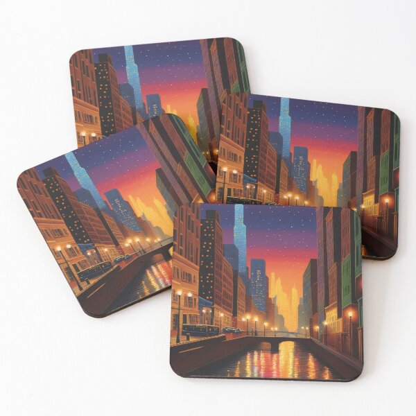 Item preview, Starry Night Canal: Pointillism Cityscape designed and sold by ZipperDragon88.