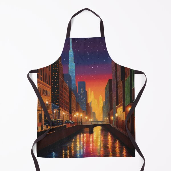 Item preview, Starry Night Canal: Pointillism Cityscape designed and sold by ZipperDragon88.
