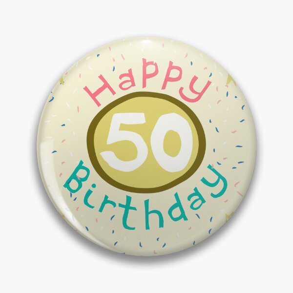 Item preview, Happy 50th birthday and happy macarons | pink yellow green  designed and sold by Ingrid Poole.