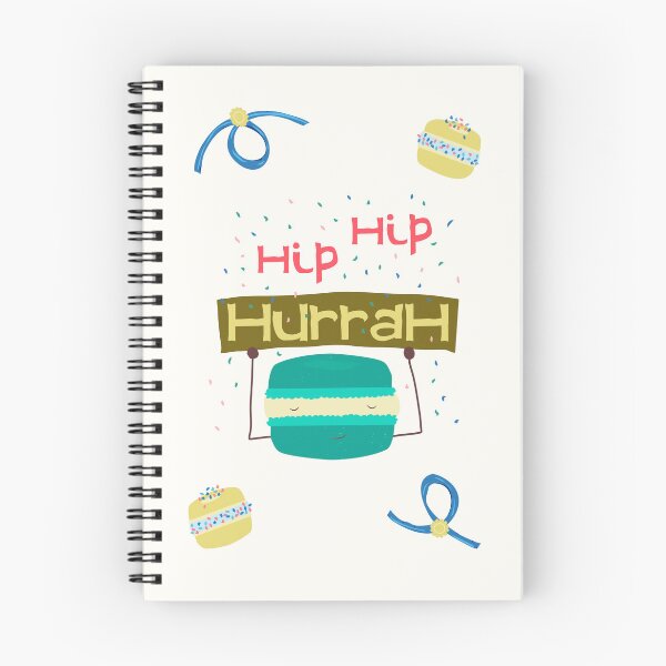 Item preview, Hip Hip Hurrah and happy macarons | teal blue yellow  designed and sold by Ingrid Poole.