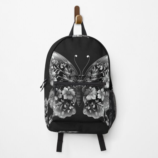 Item preview, Black and white flower butterfly print designed and sold by dcrc.