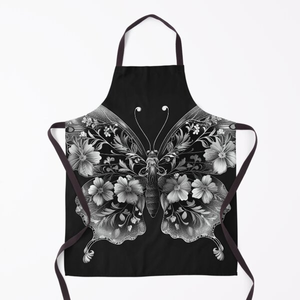 Item preview, Black and white flower butterfly print designed and sold by dcrc.