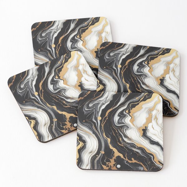 Item preview, Black and gold swirl of marble print designed and sold by PrintsQuarter.