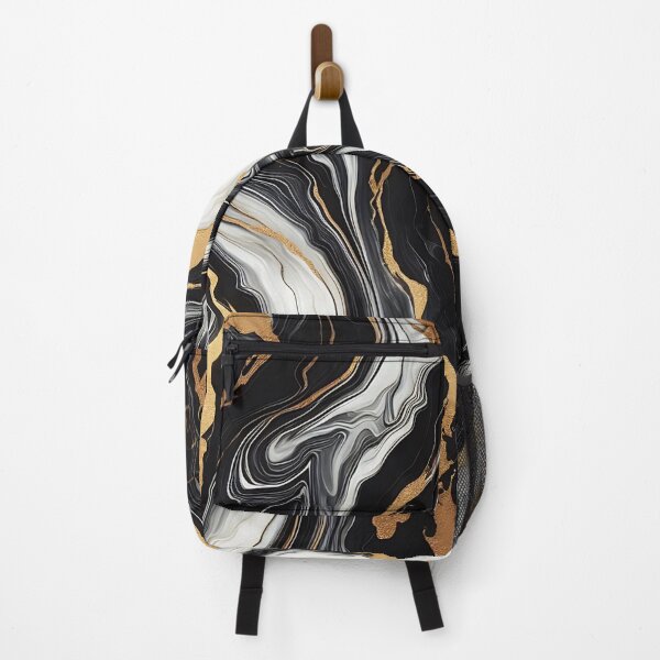 Item preview, Black and gold swirl of marble print designed and sold by PrintsQuarter.