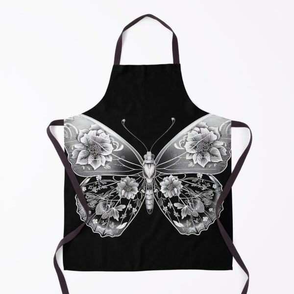 Item preview, Black and white flower butterfly print designed and sold by dcrc.